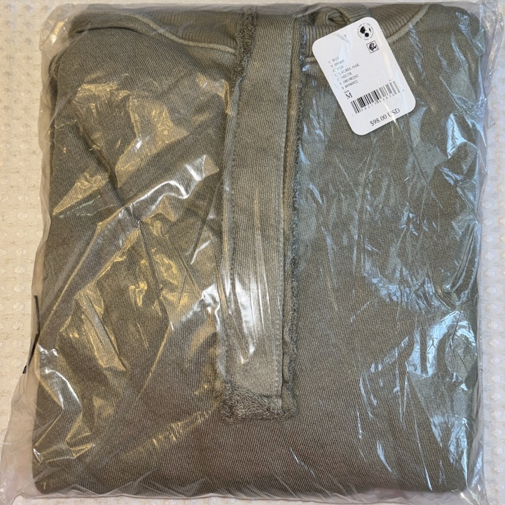 ❌SOLD!❌ NEW! Free People Camden Henley Sweatshirt MEDIUM Laurel Oak Olive Green - Picture 6 of 7